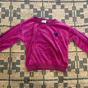 Bobo Choses kids purple Heart Embroidered Velvet Top size 6-7 EU 122cm